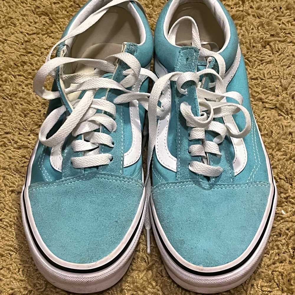 Vans size 8.5 sea foam/teal